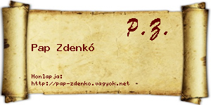 Pap Zdenkó névjegykártya